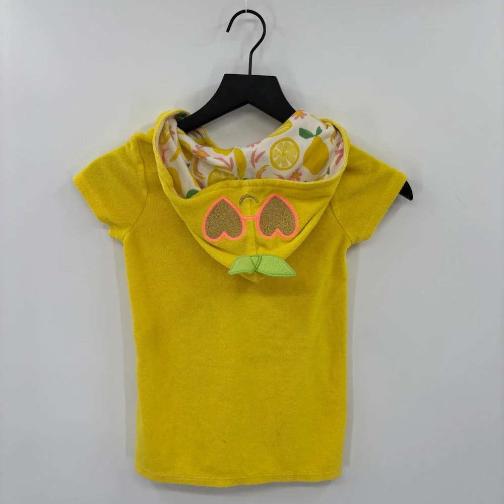 The Childrens Place Hooded Terry Top Kids 5T Yellow Lemon Heart Sunglasses Beach